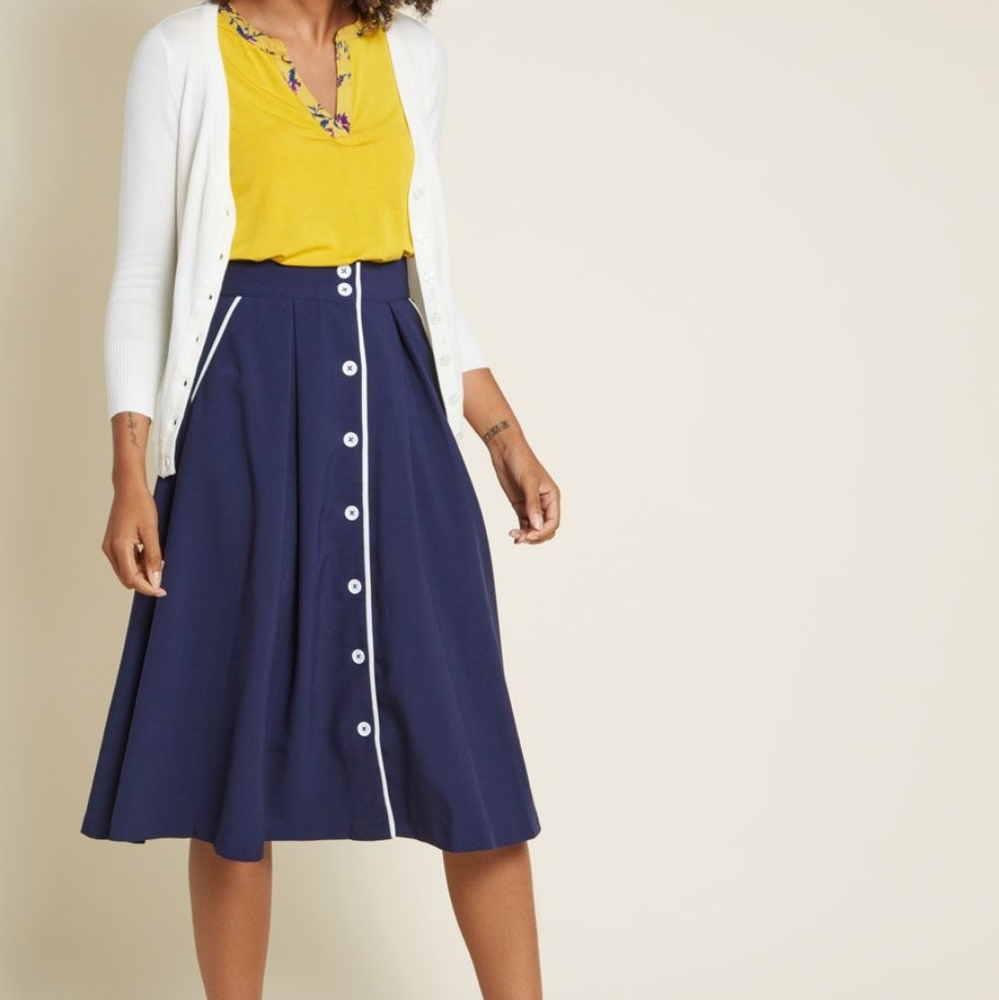 Modcloth Intelligent Involvement Midi Skirt
